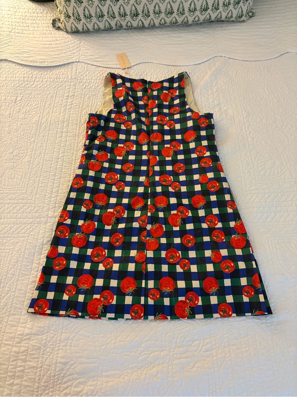 NWT Hutch Sara Mini Dress tomato plaid check size medium - Picture 6 of 7